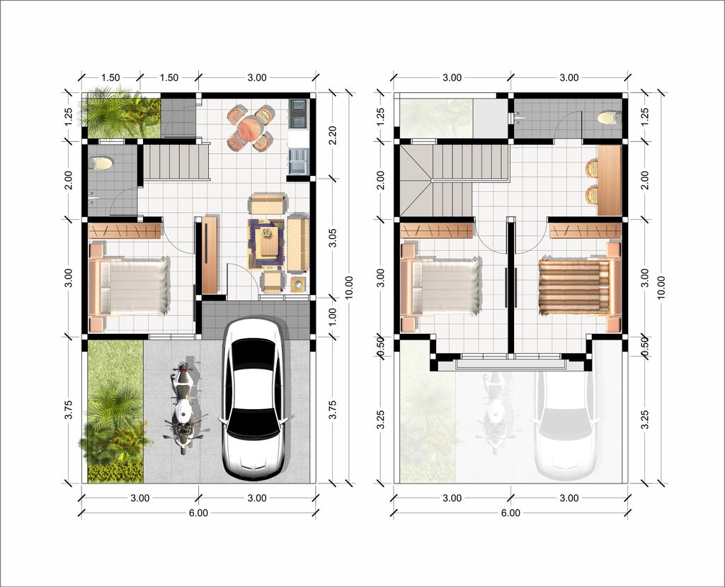 foto denah rumah tipe 66/70 perumahan Anggrek Residence @Prapen