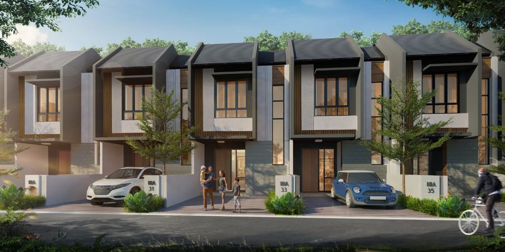 foto tampak rumah tipe WESTFIELD B perumahan Metland Transyogi Cibubur