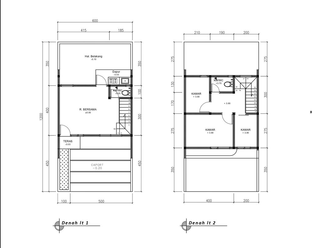 foto denah rumah tipe 50 Compact 3 Kamar HC (566) perumahan G-Land Katapang Residence 1