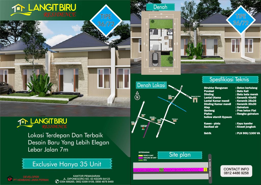 foto denah rumah tipe 36 (ANGGREK) perumahan Perumahan LANGIT BIRU RESIDENCE