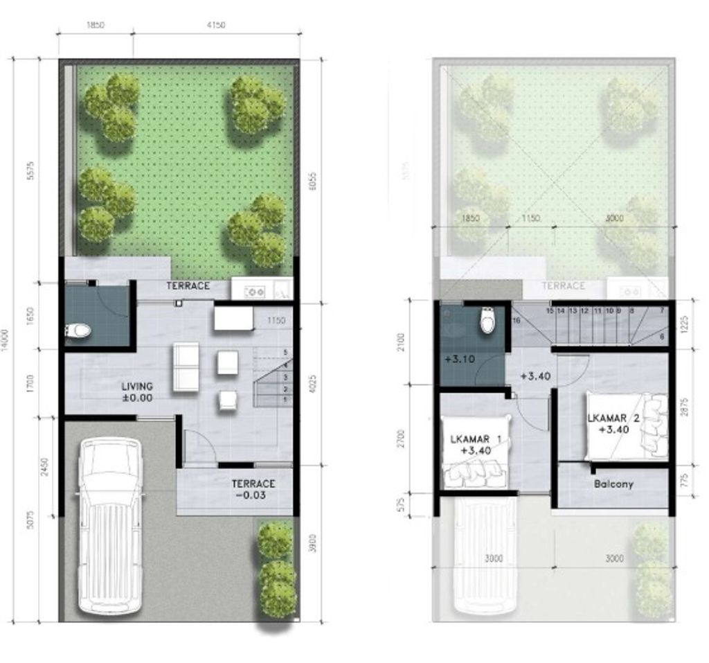 foto denah rumah tipe Townhouse 54 (Komersil) perumahan PERUMAHAN MOSKE 2