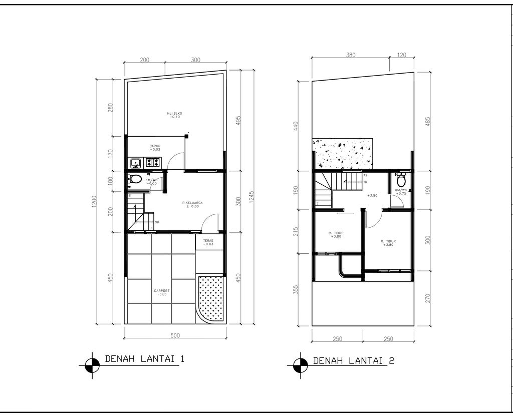 foto denah rumah tipe 38 Compact (2 kamar) (456) perumahan Cluster Beverly