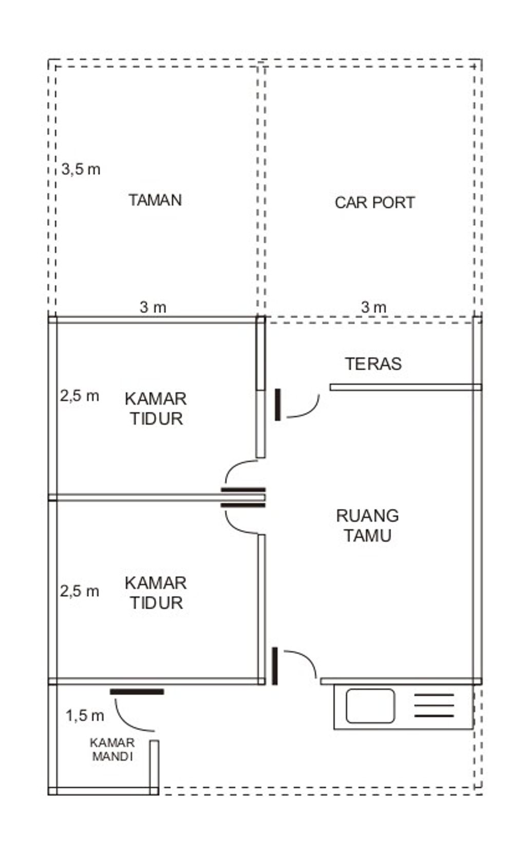 foto denah rumah tipe 30/60 perumahan Perum Arfasya 3 Kendal