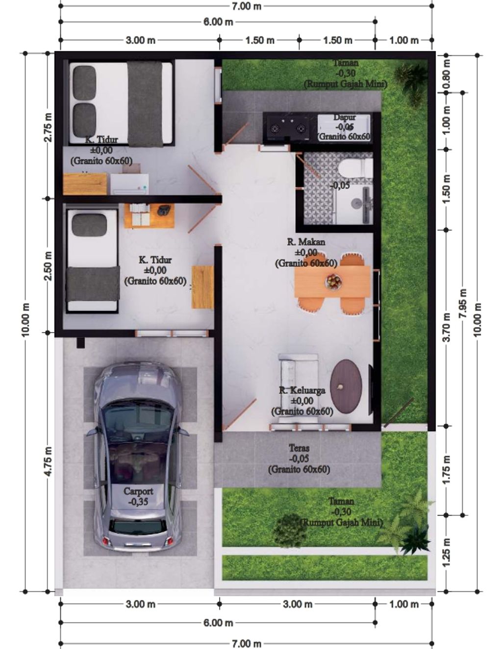 foto denah rumah tipe A5 perumahan Omaya Hills
