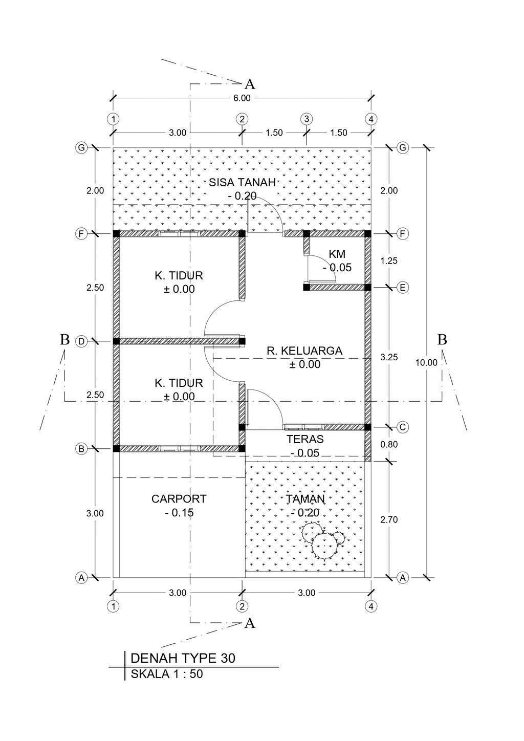 foto denah rumah tipe 30 perumahan PERUMAHAN PRIMA GARDEN 4 B