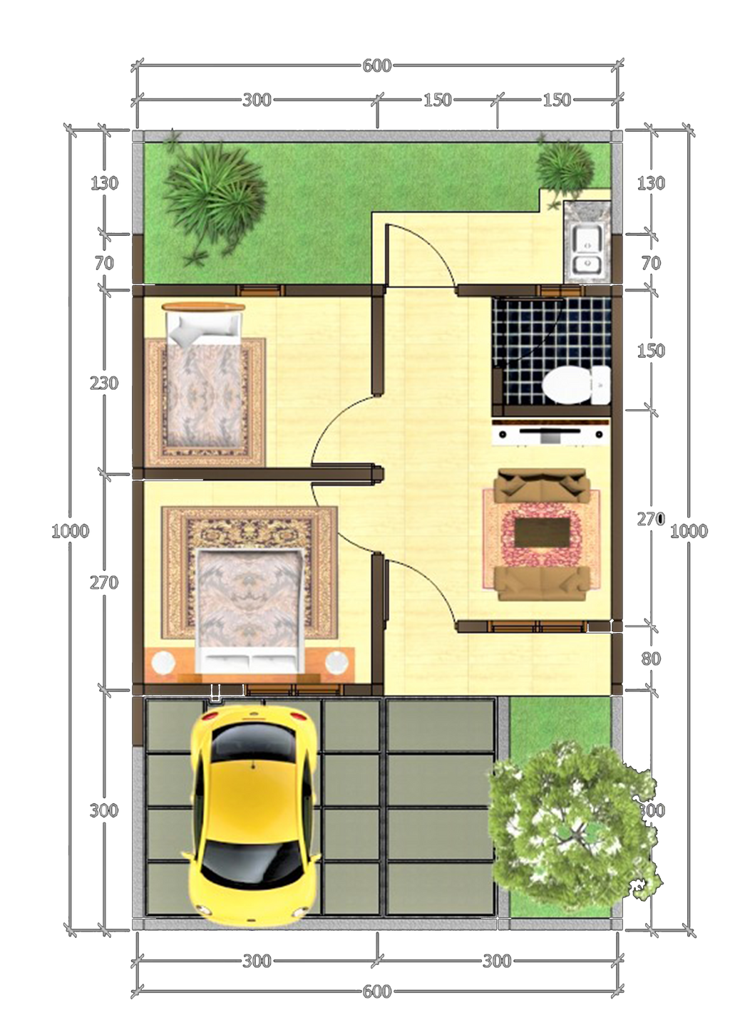 foto denah rumah tipe New Azzura  subsidi perumahan KIARA GARDEN 2 (TAHAP 4)