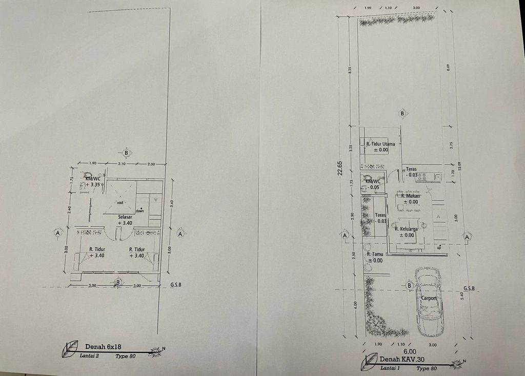 foto denah rumah tipe T. 80 perumahan INIZIO