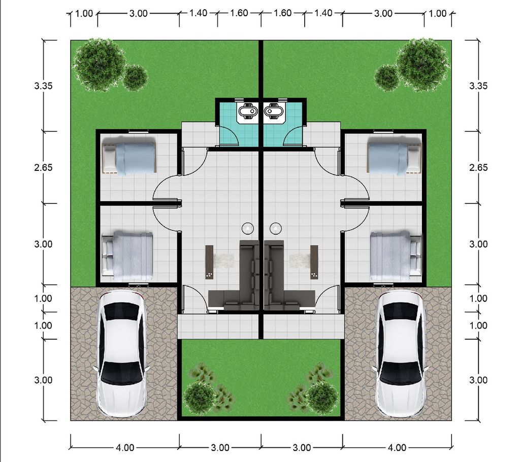 foto denah rumah tipe 36/98 perumahan GRAHA MAHARDIKA RESIDENCE (Rumah Kopel)