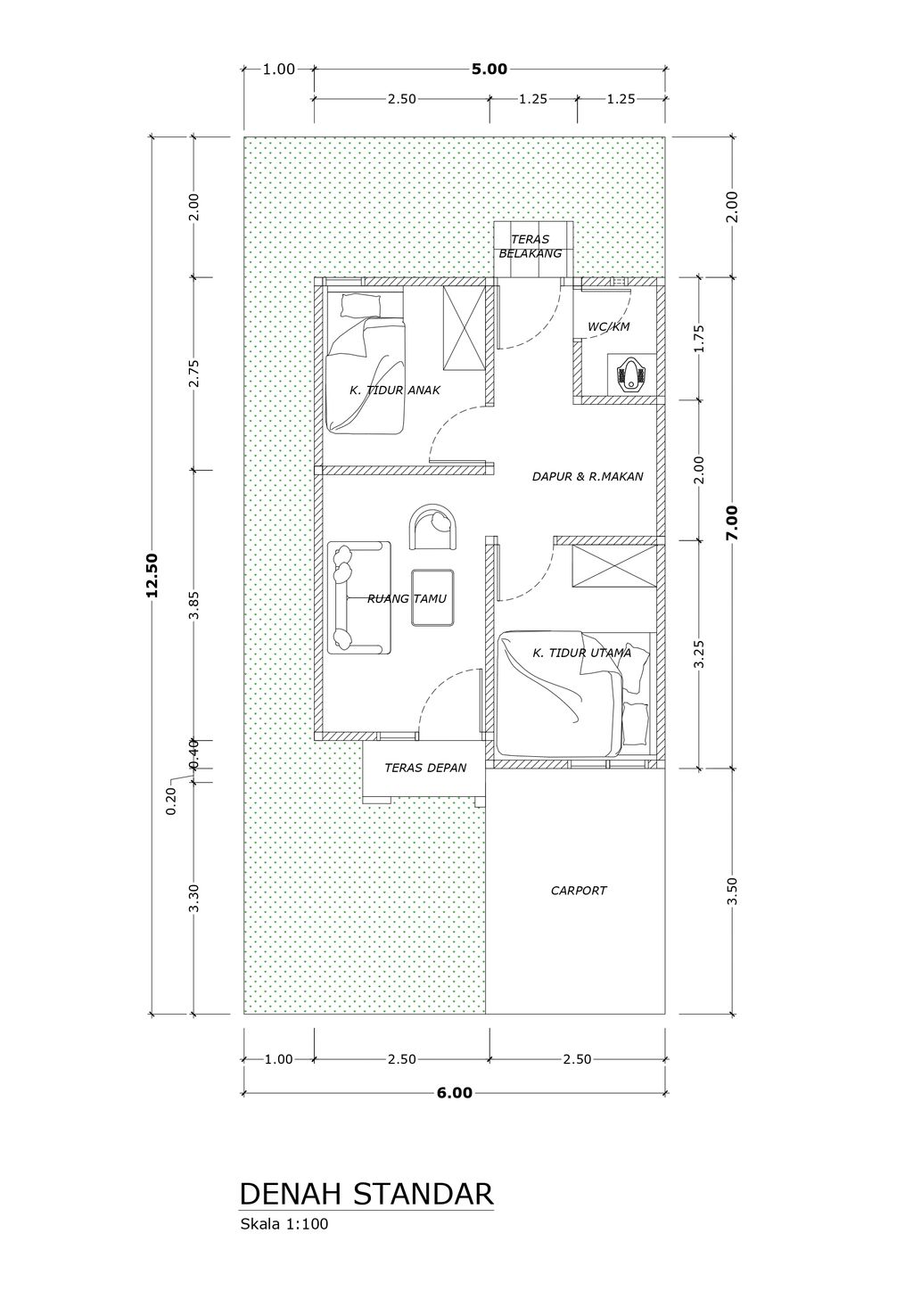 foto denah rumah tipe 36 perumahan VILLA ABADI SEJAHTERA