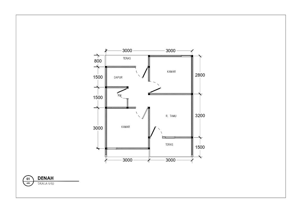 foto denah rumah tipe 36 perumahan Tanjung Raman Lestari 2