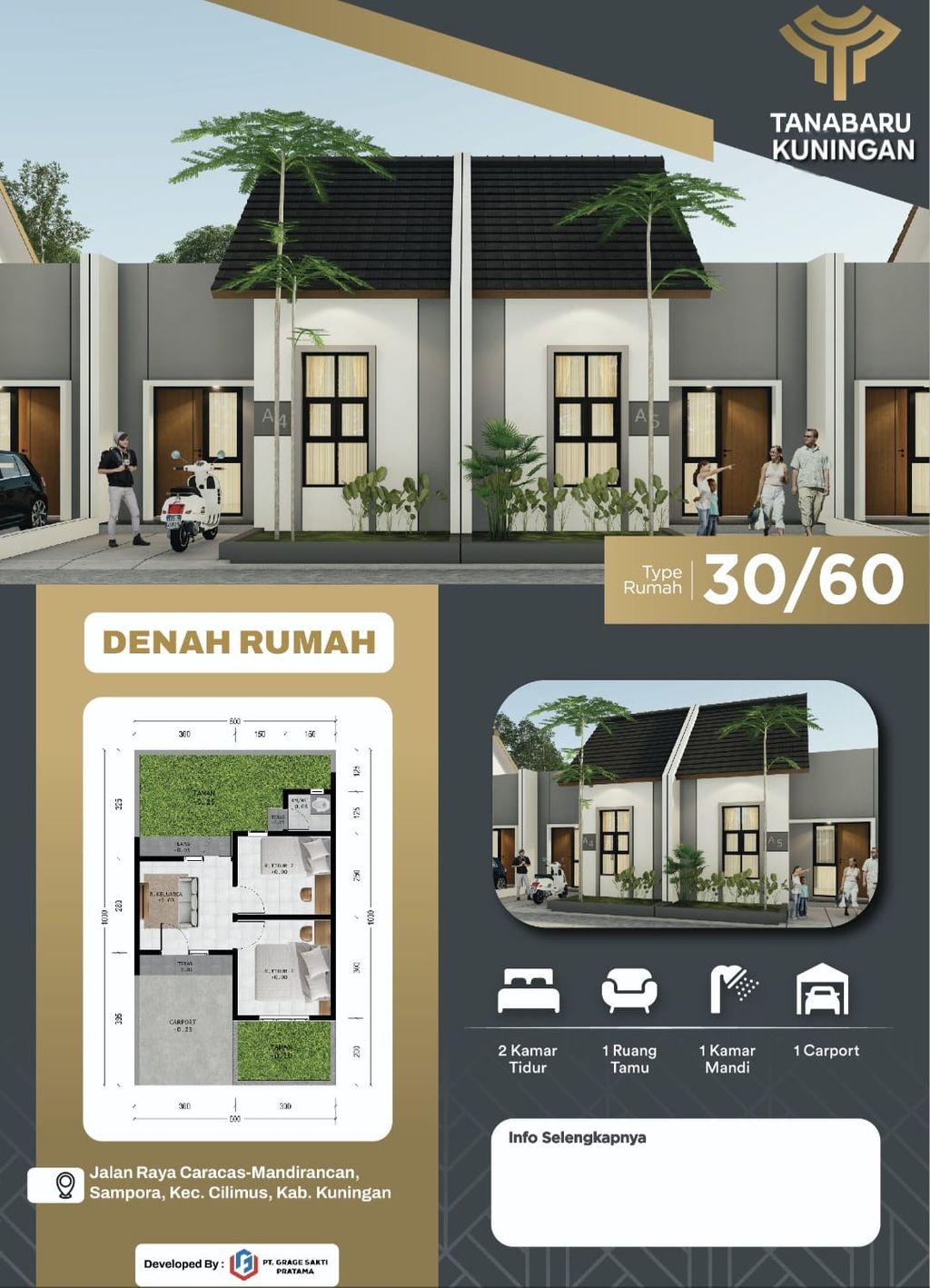 foto tampak rumah tipe TANABARU perumahan TANABARU KUNINGAN
