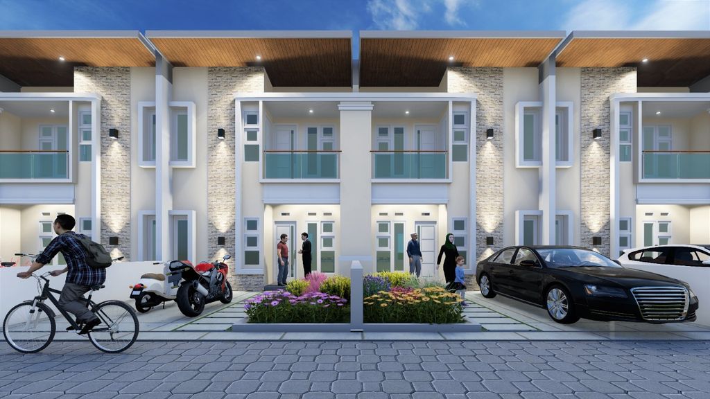 foto tampak rumah tipe 2 LANTAI perumahan GREEN BUSSAN VILLAGE