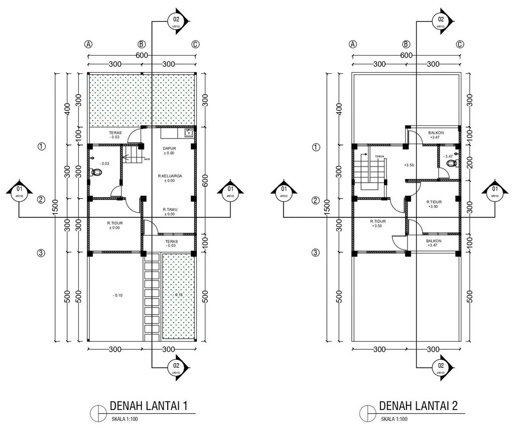 foto denah rumah tipe 2 LANTAI perumahan GREEN BUSSAN VILLAGE