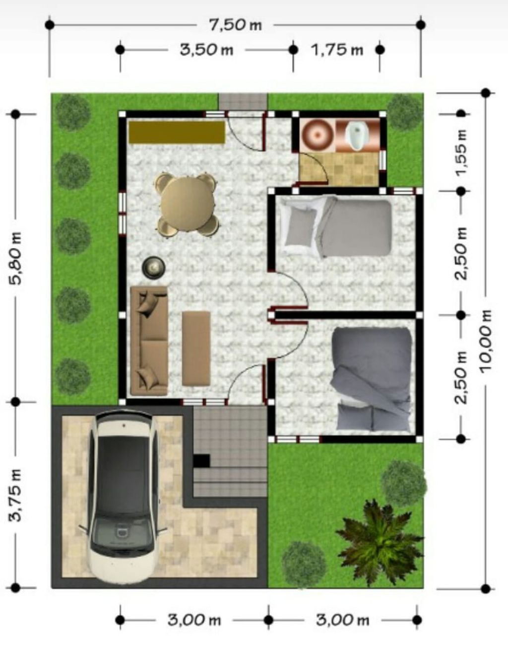 foto denah rumah tipe 36 (Hook) perumahan LINGKAR DALAM SELATAN (LDS) ASRI (Tahap 2)