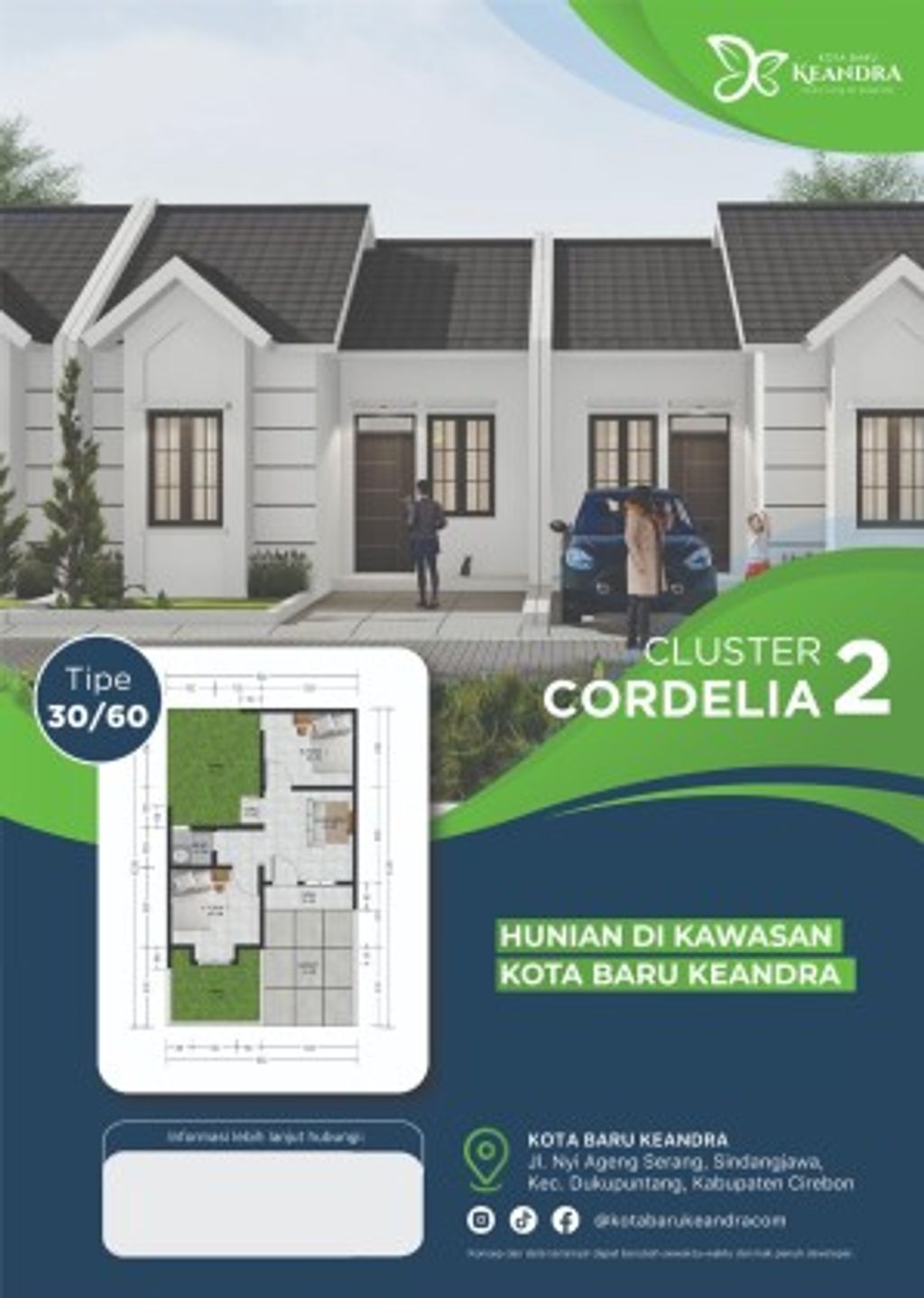 foto tampak rumah tipe CLUSTER CORDELIA 2 perumahan KOTA BARU KEANDRA TAHAP 2