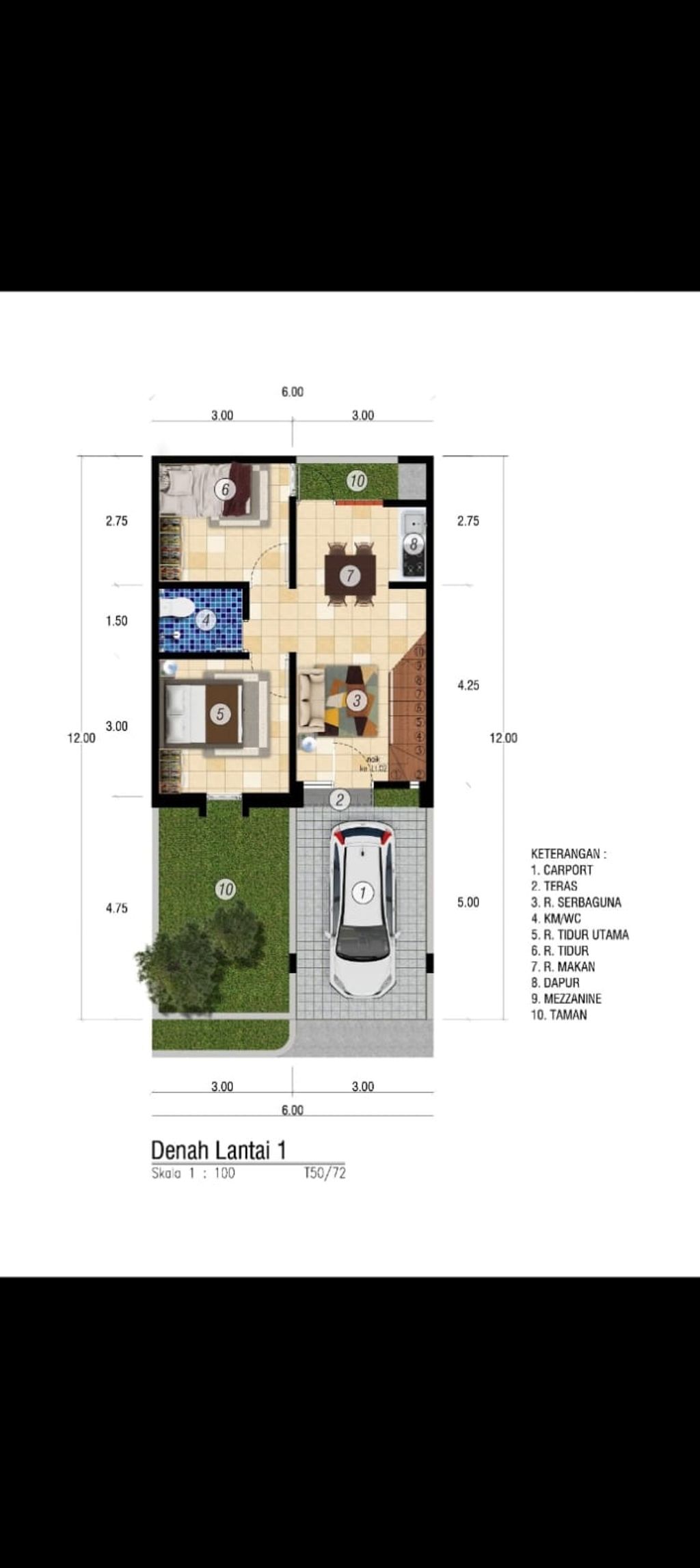 foto denah rumah tipe 52 perumahan Lavanaa View Residence