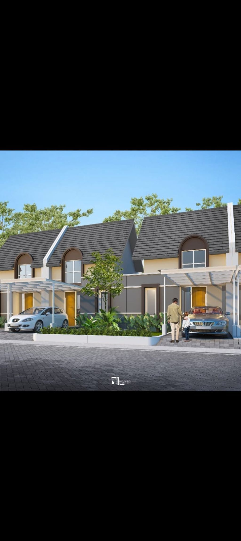 foto tampak rumah tipe 52 perumahan Lavanaa View Residence