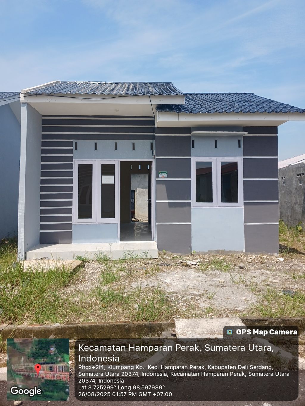 foto tampak rumah tipe 36 perumahan Taman Indah Hamparan Perak Tahap II
