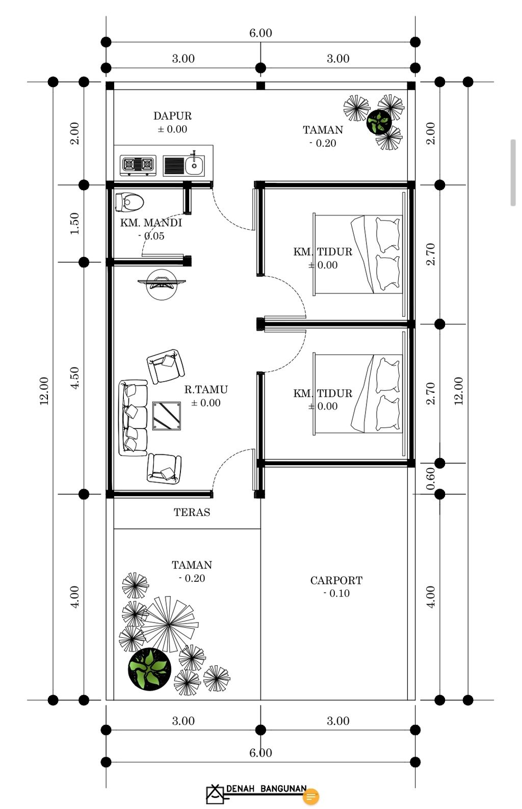 foto denah rumah tipe 36 perumahan VANDIKA RESIDENCE