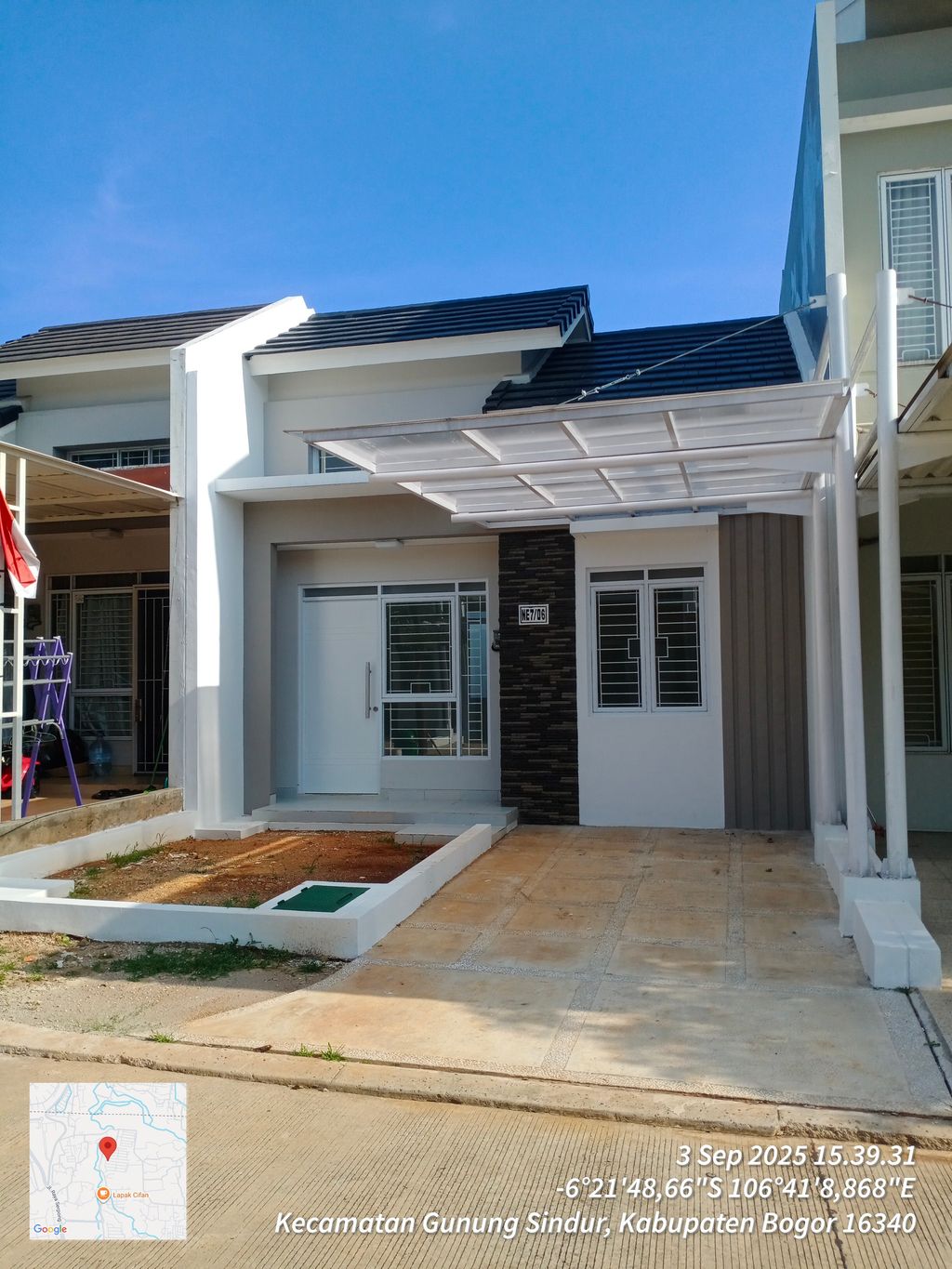 foto tampak rumah tipe NE7-0006 perumahan SERPONG NATURA CITY