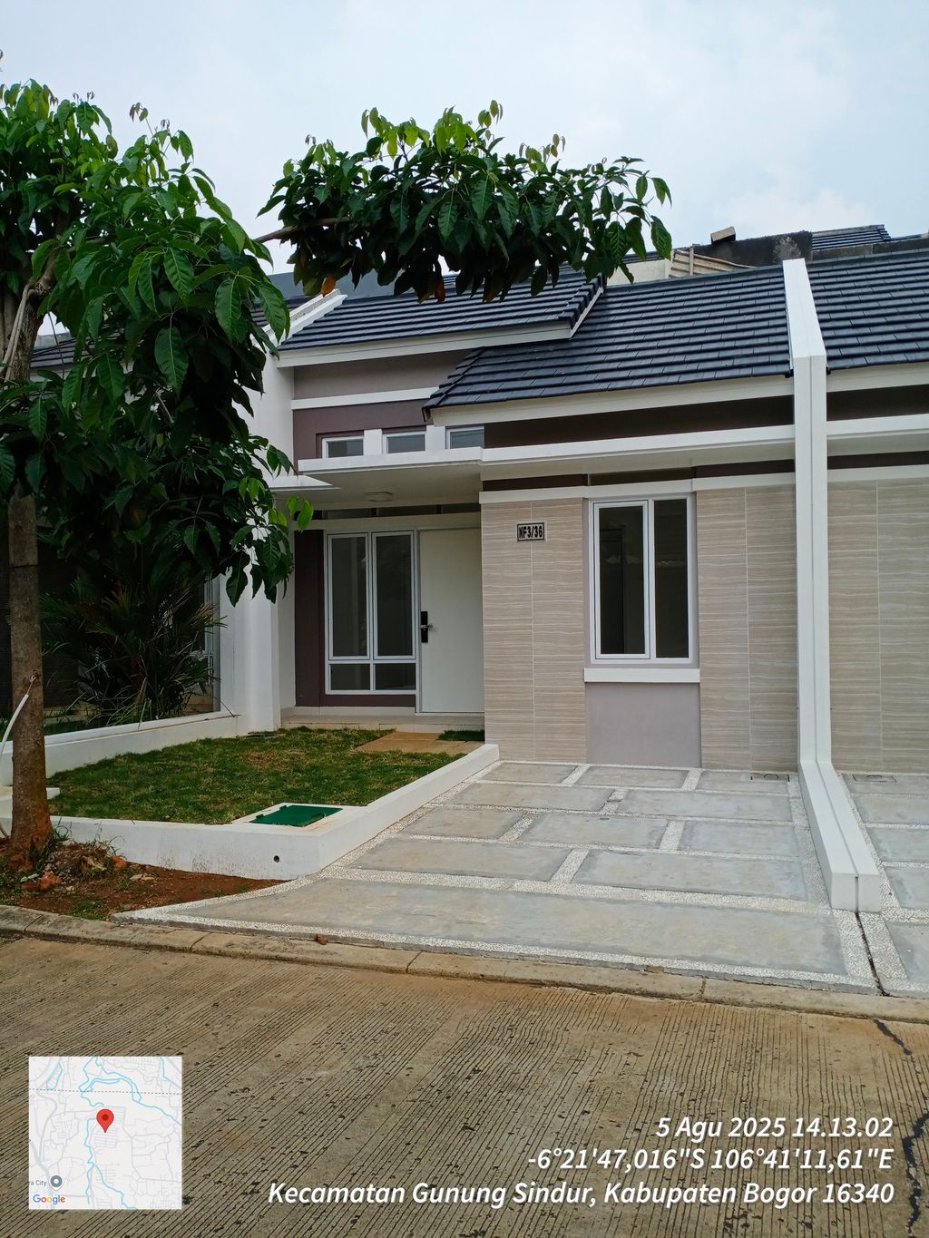 foto tampak rumah tipe NF3-0036 perumahan SERPONG NATURA CITY