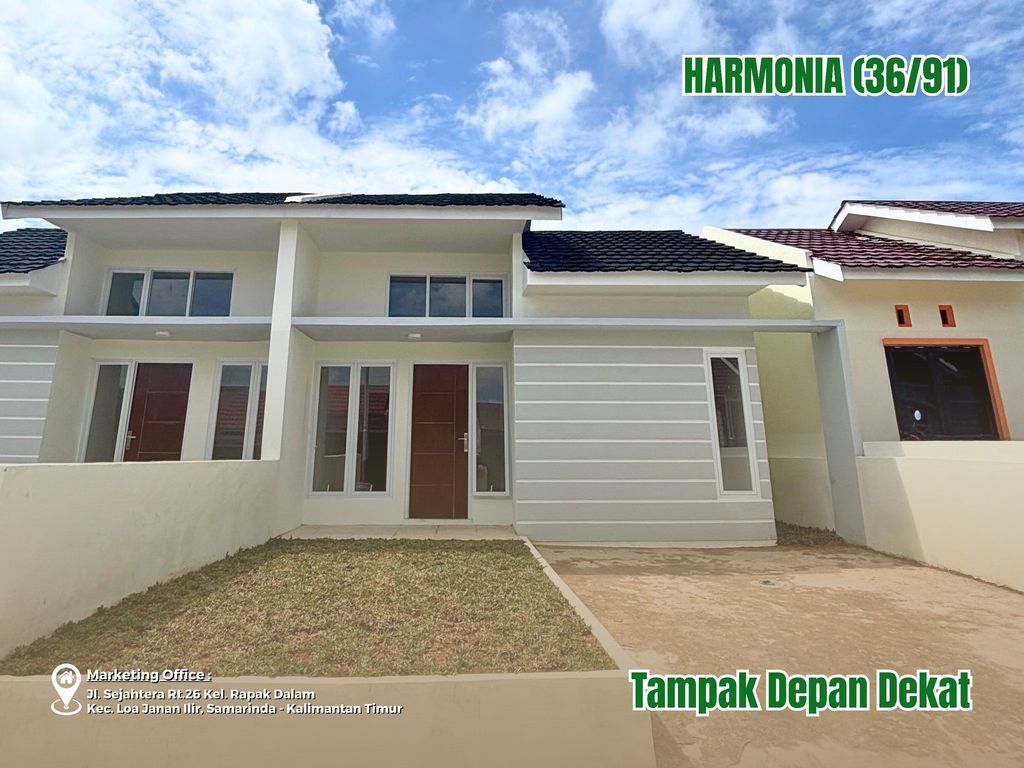 foto tampak rumah tipe Harmonia perumahan Samarinda Hills