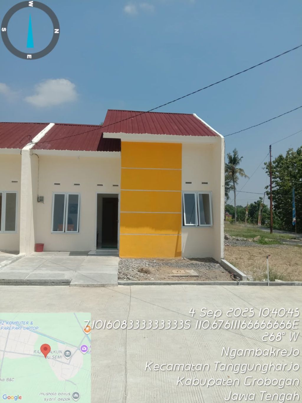 foto tampak rumah tipe 30/60 perumahan Hawila Garden