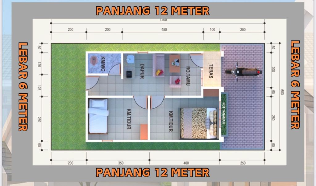foto denah rumah tipe Edelweis perumahan Mahantas Modern Land