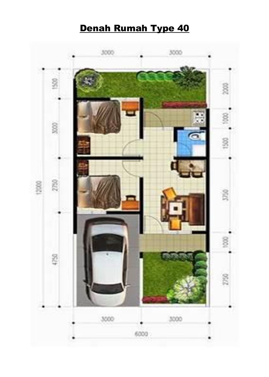 foto denah rumah tipe 40 perumahan Muara Indah Residence