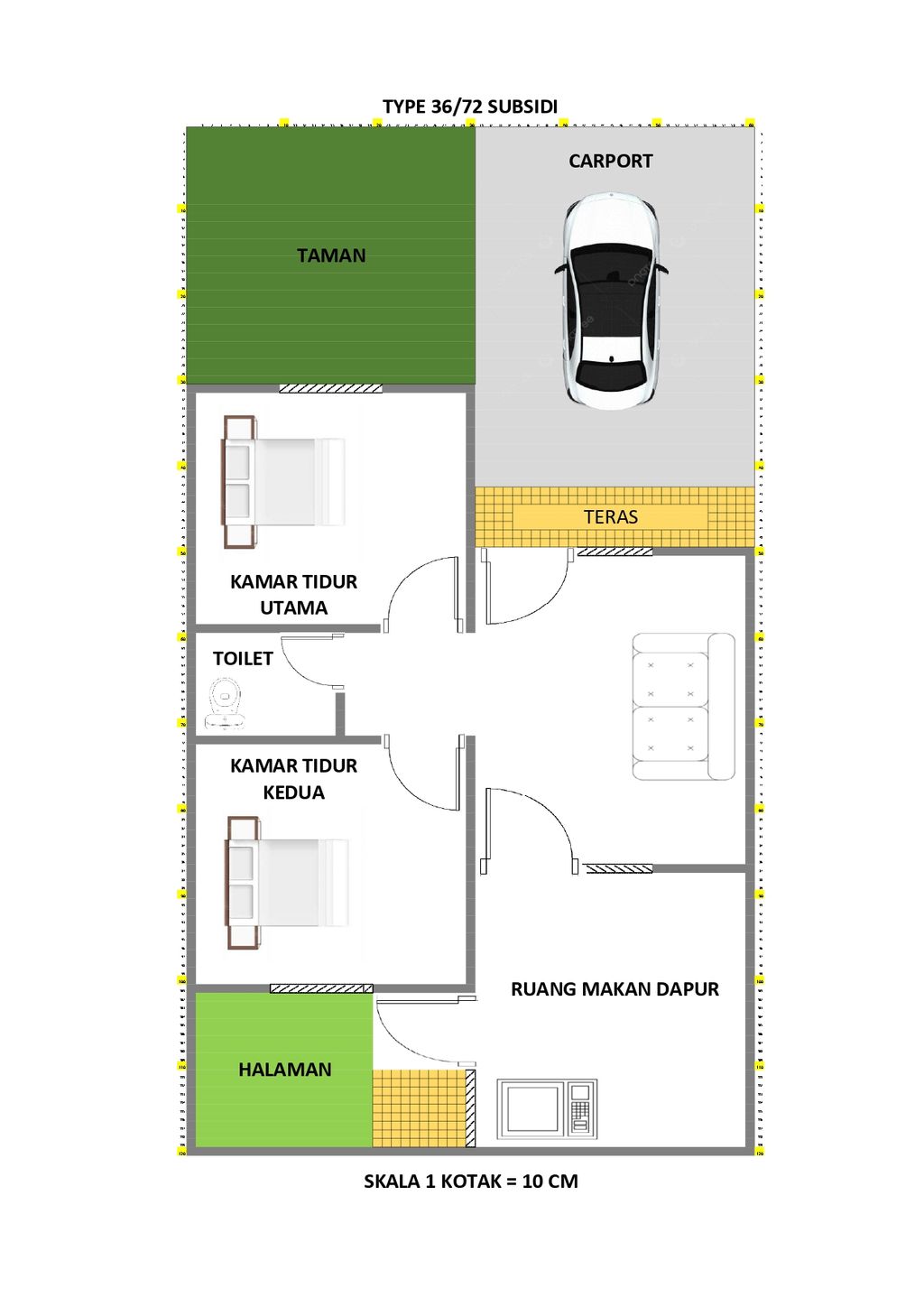 foto denah rumah tipe 36 perumahan PERUMAHAN GRIYA PASOPATI REGENCY