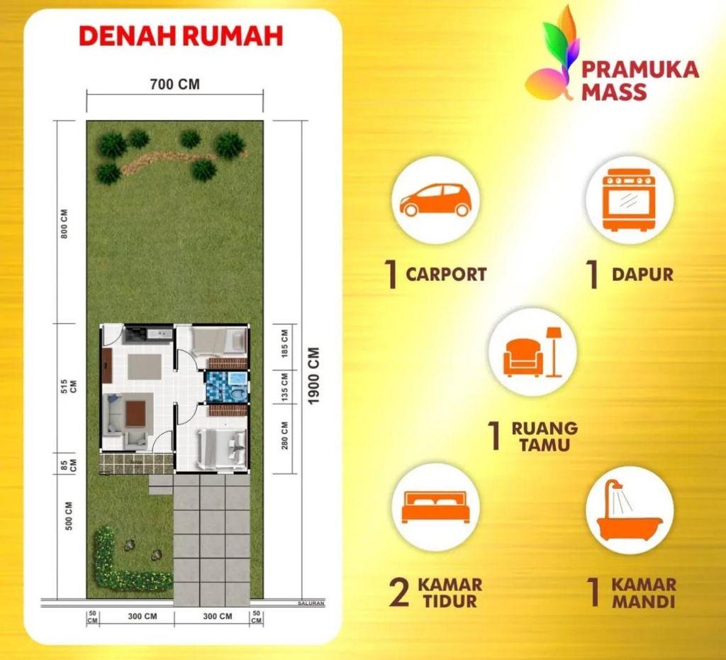 foto denah rumah tipe 36 (SUBSIDI) perumahan PRAMUKA MASS