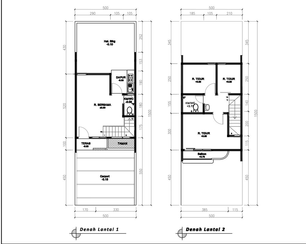 foto denah rumah tipe 60 Compact 3 Kamar HC (711) perumahan G-Land Ciwastra Park 2