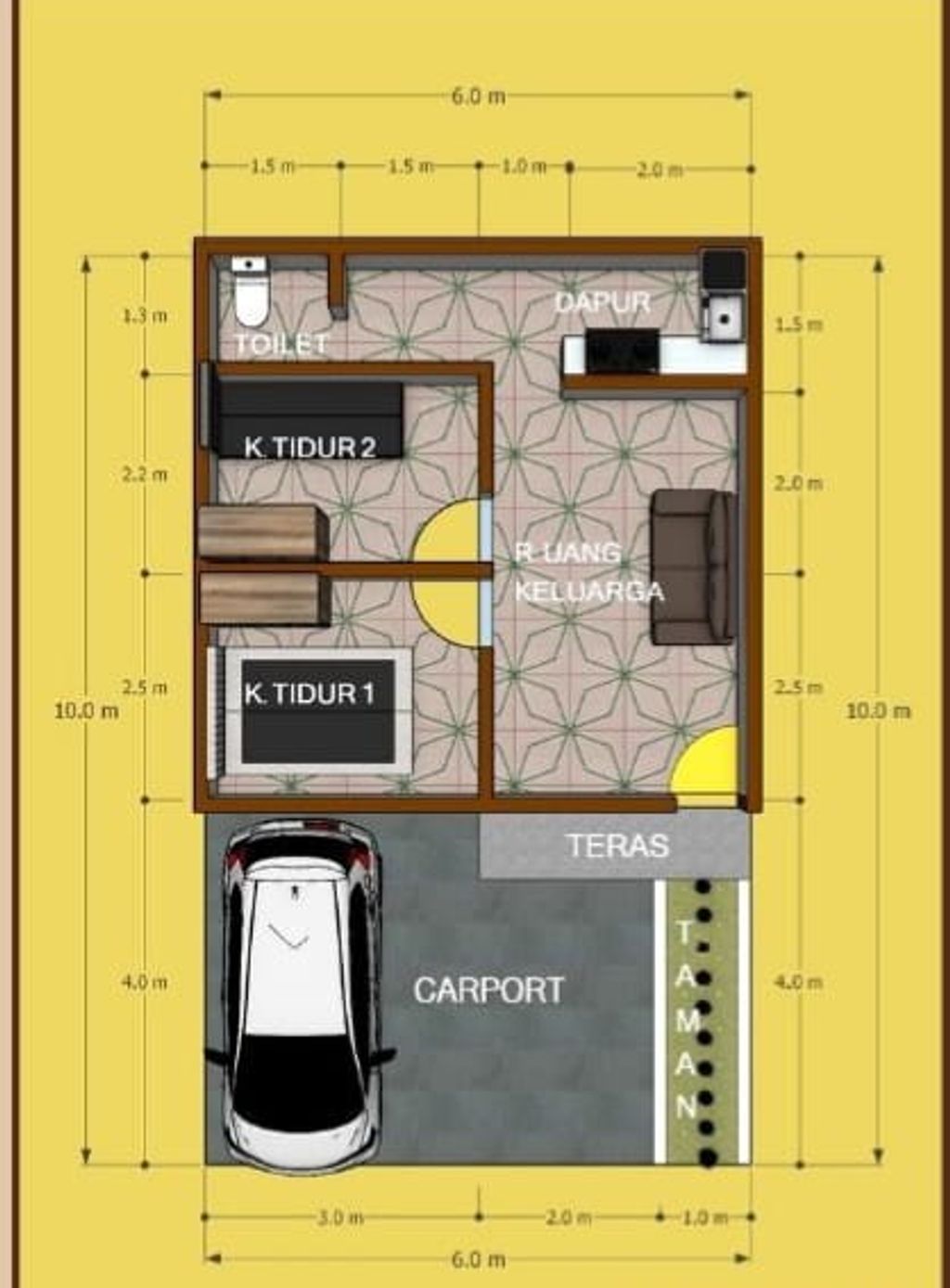 foto denah rumah tipe SCANDINAVIA perumahan FATMA RESIDENCE
