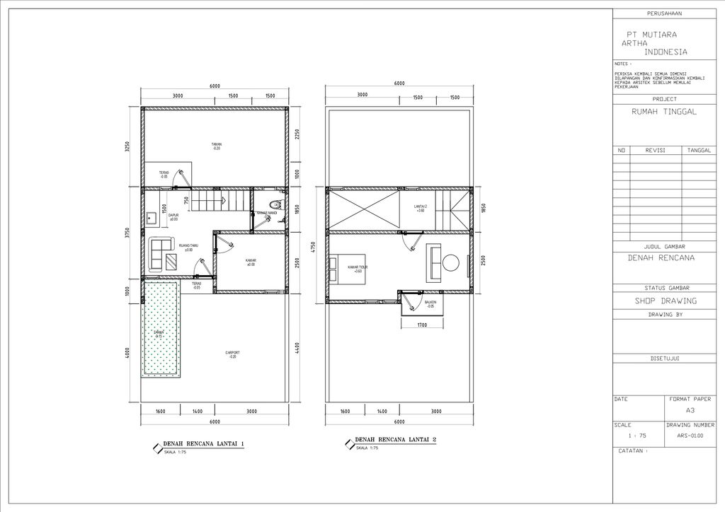 foto denah rumah tipe ECCO perumahan MUTIARA GARDEN