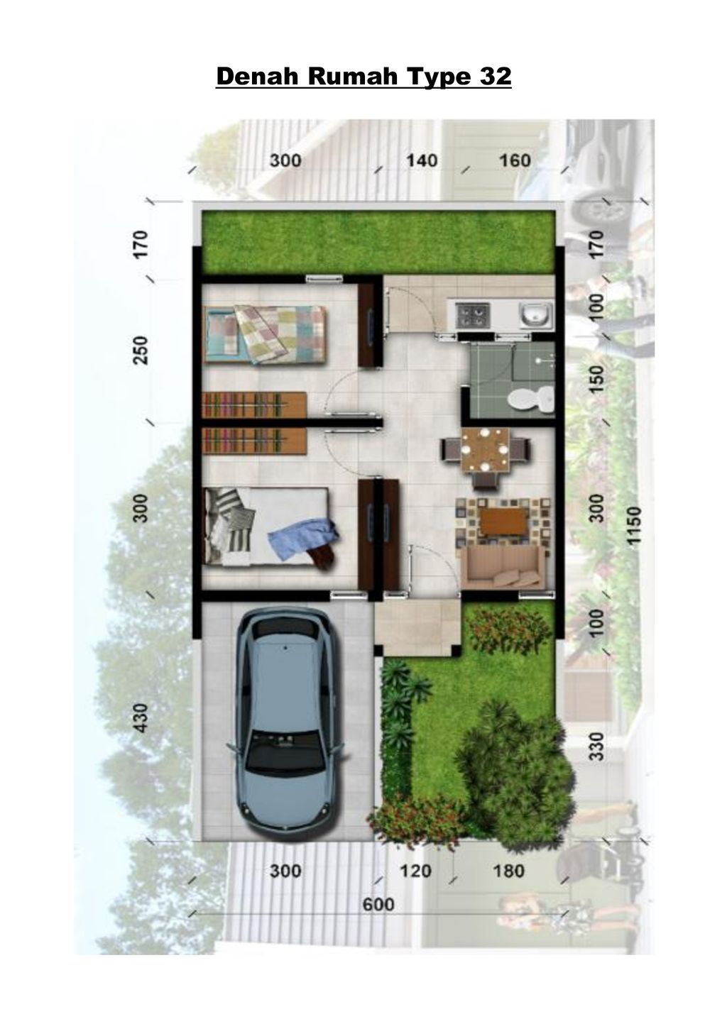 foto denah rumah tipe 32 perumahan Muara Indah Residence