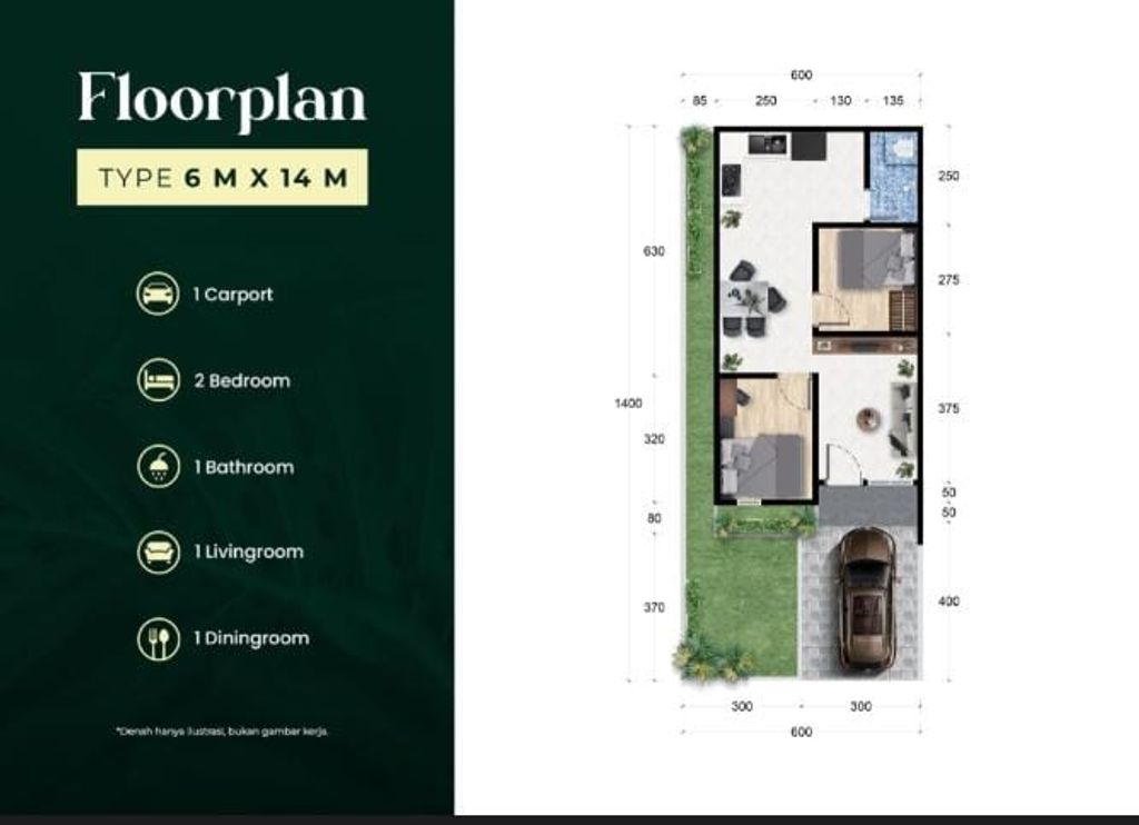 foto denah rumah tipe SUBSIDI 36 perumahan ROYAL RESORT RESIDENCE I