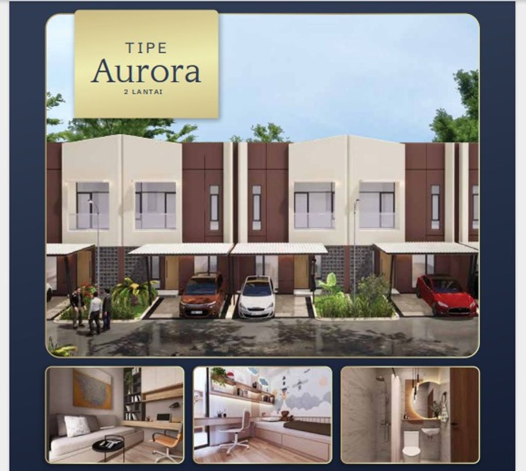 foto tampak rumah tipe AURORA T. 68/78 perumahan RAHARDJA LUMIERE