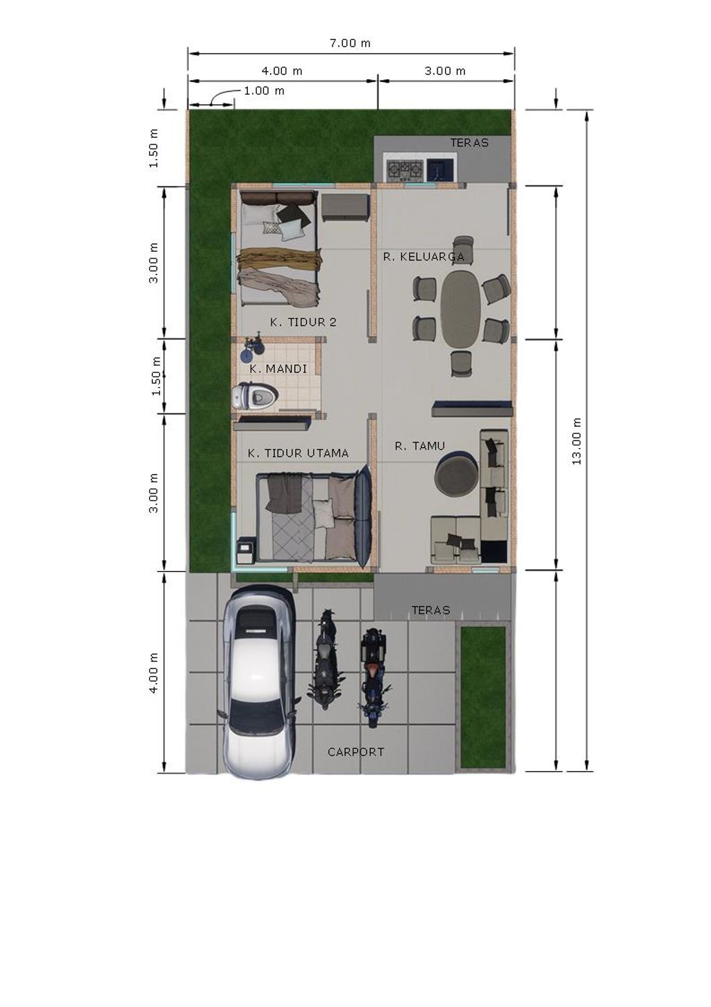 foto denah rumah tipe HARMONIKA perumahan CENTER PARK MELODY