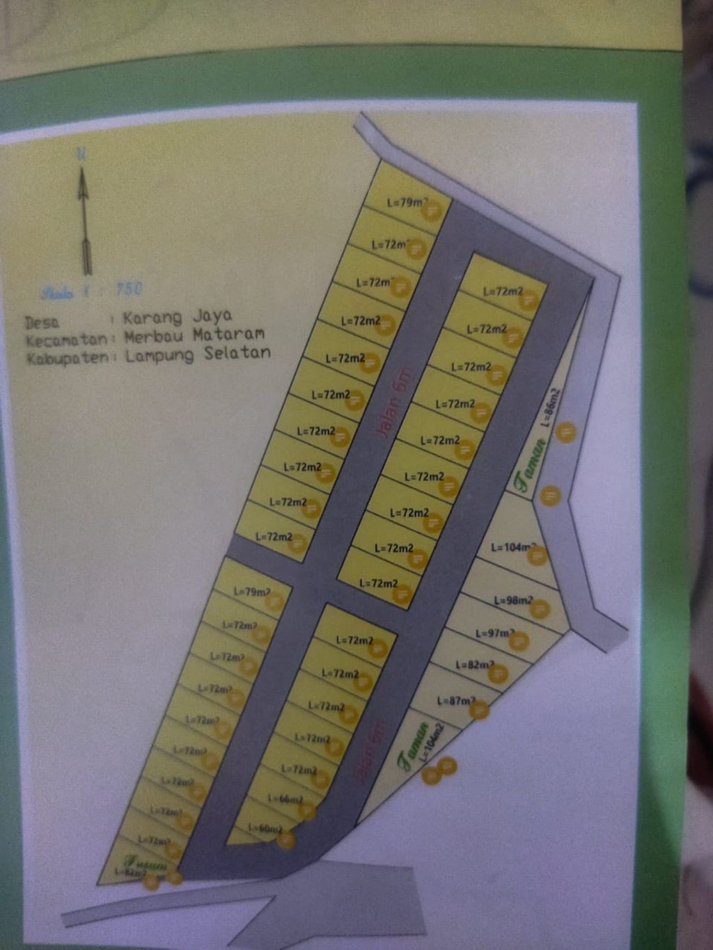 foto denah rumah tipe 36/72 perumahan Perum Merpen Jaya