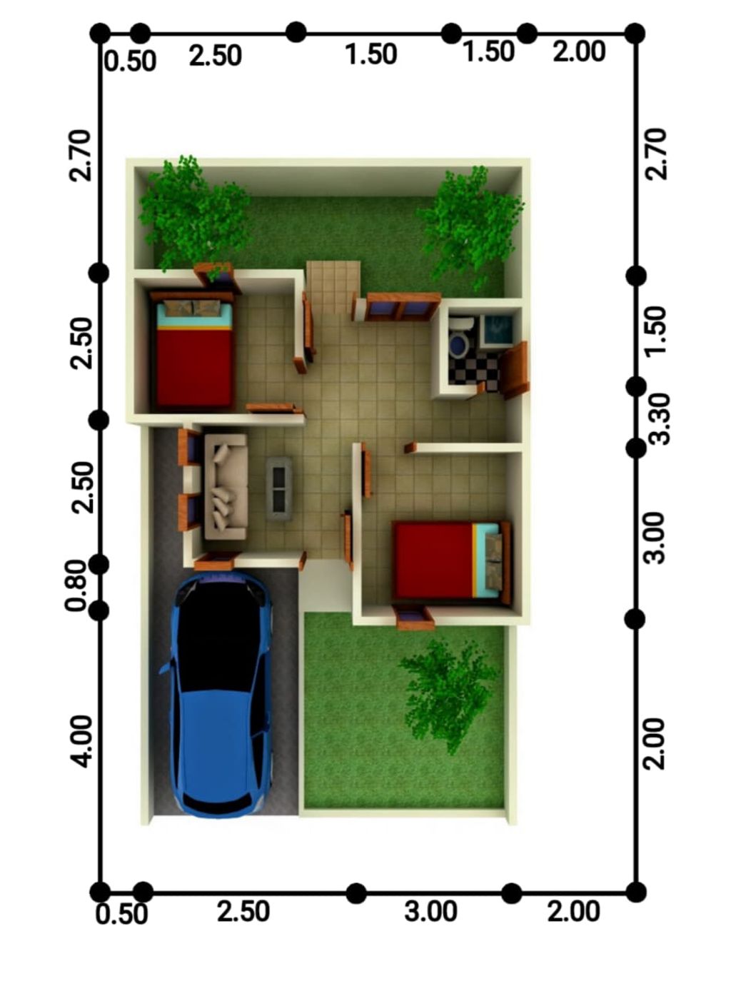 foto denah rumah tipe 36 perumahan Azzam Regency 3