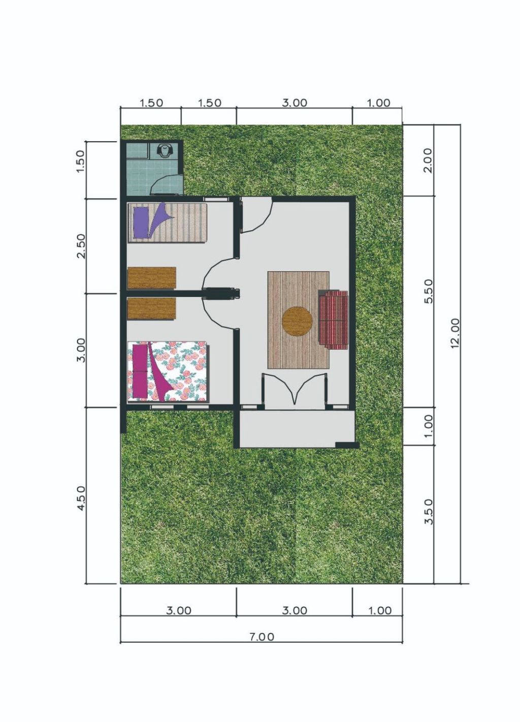 foto denah rumah tipe 36 perumahan PERUMAHAN PURI KETAPING