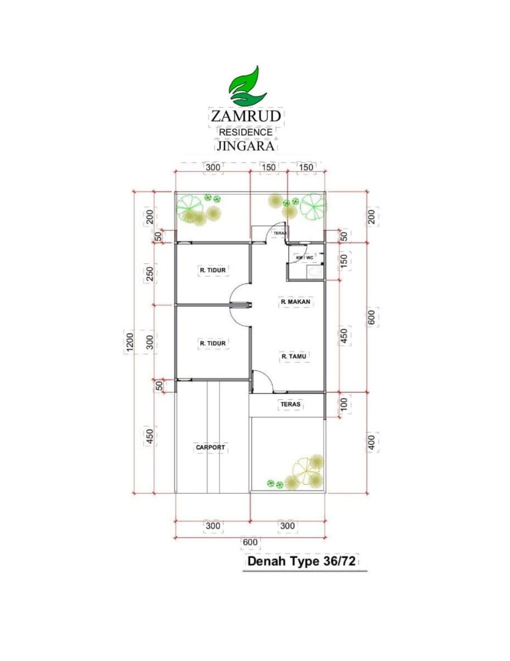 foto denah rumah tipe 36 perumahan ZAMRUD RESIDENCE JINGARA 6