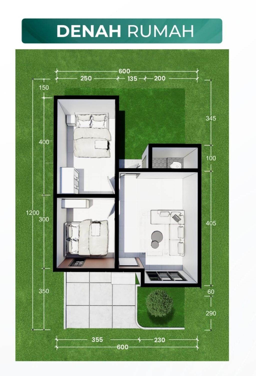 foto denah rumah tipe 36/72 perumahan GRIYA KIRANA