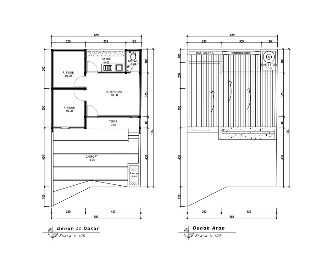 foto denah rumah tipe 36 1 Lantai Kontur 1m (416) perumahan G-Land Padalarang Valley