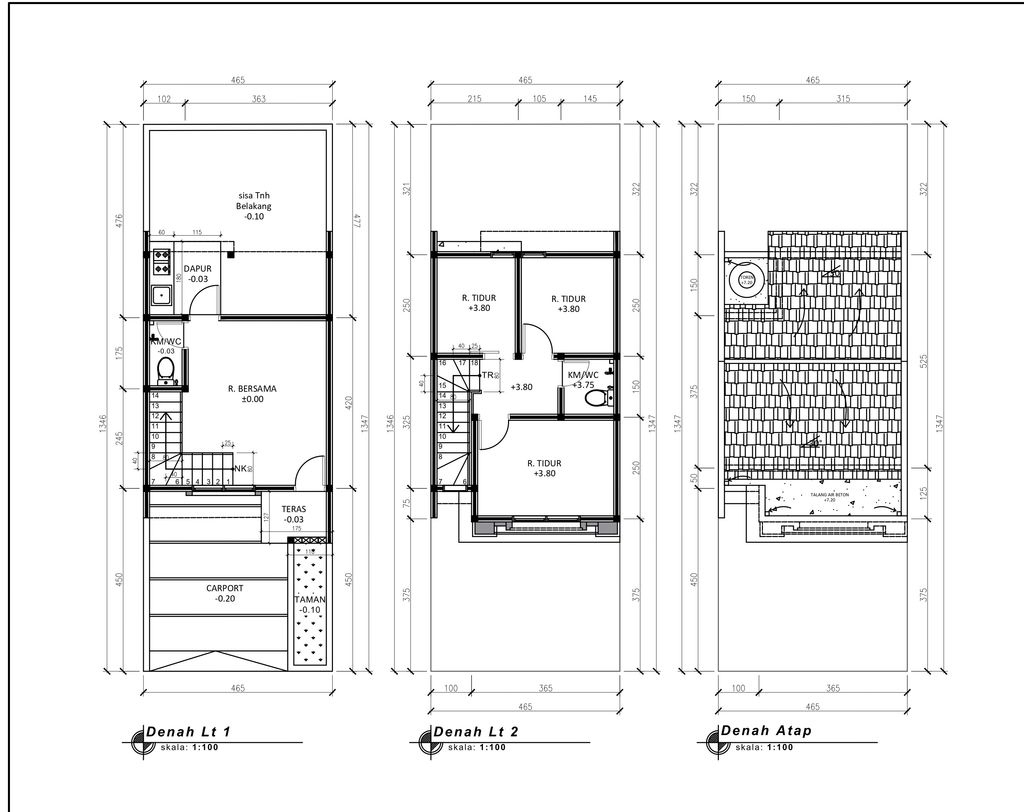 foto denah rumah tipe 50 Compact High Ceiling (3KT) (490) perumahan Griya Pataruman Asri 1