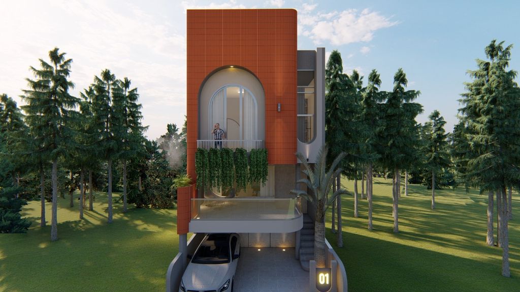 foto tampak rumah tipe 200 perumahan the kana house