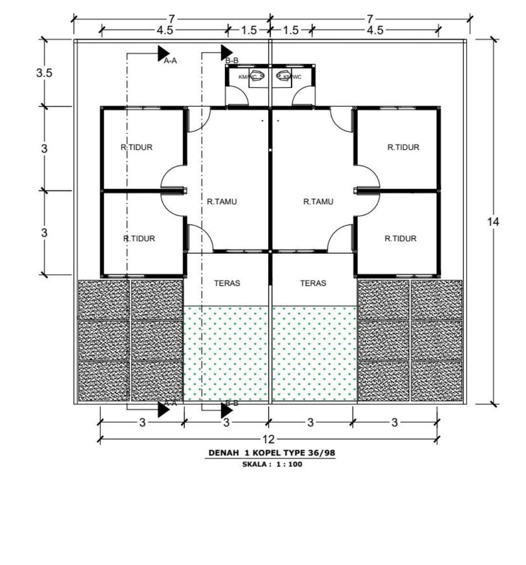 foto denah rumah tipe 36/98 perumahan ISMARA RESIDENCE