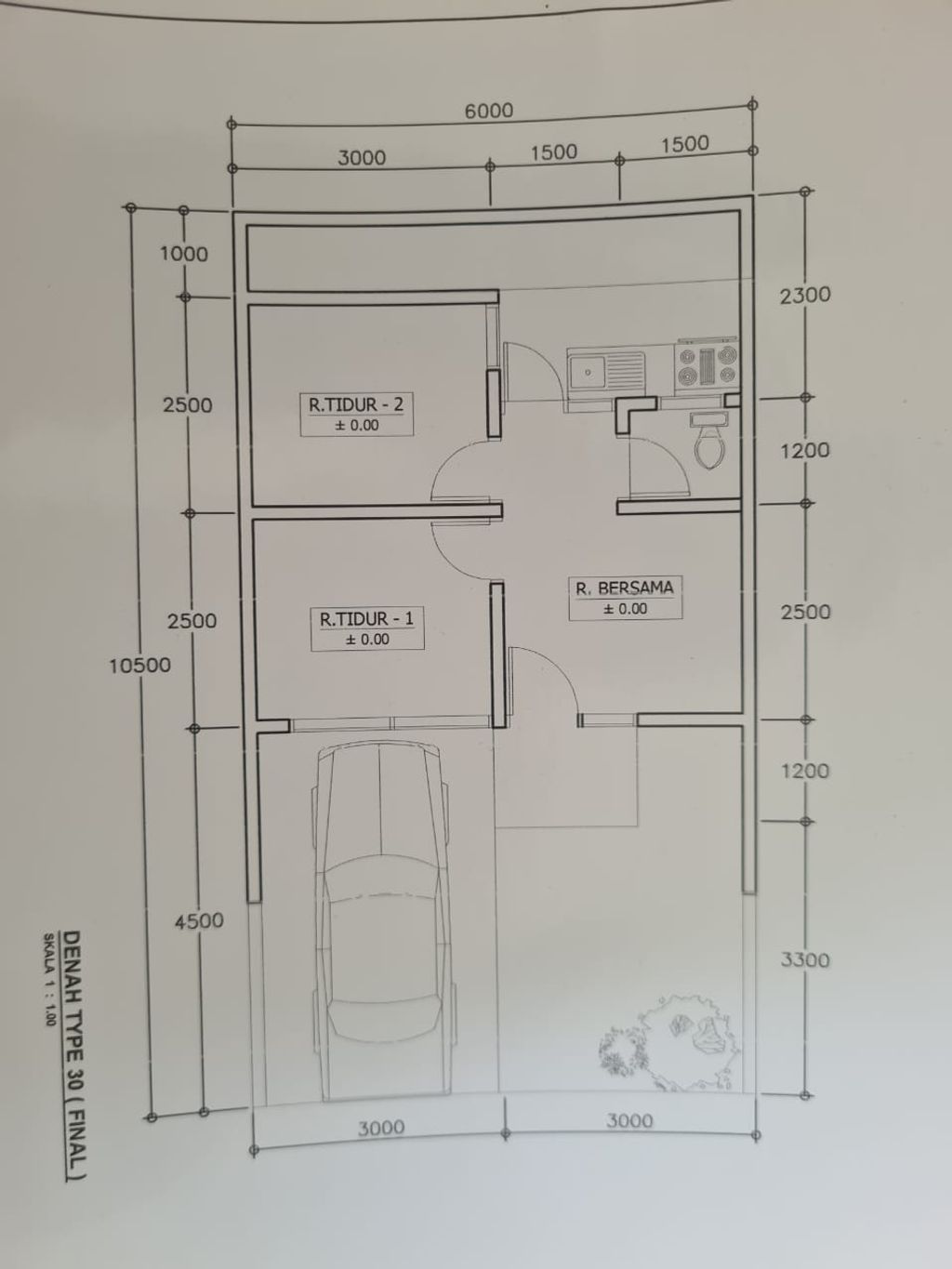 foto denah rumah tipe 30/63 perumahan GRIYA KALBE