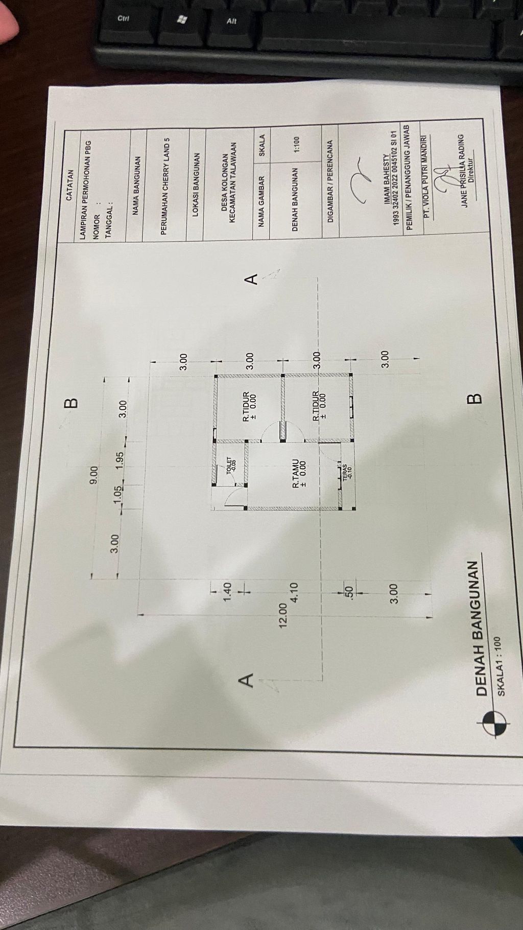 foto denah rumah tipe 36 perumahan CHERRY LAND 5