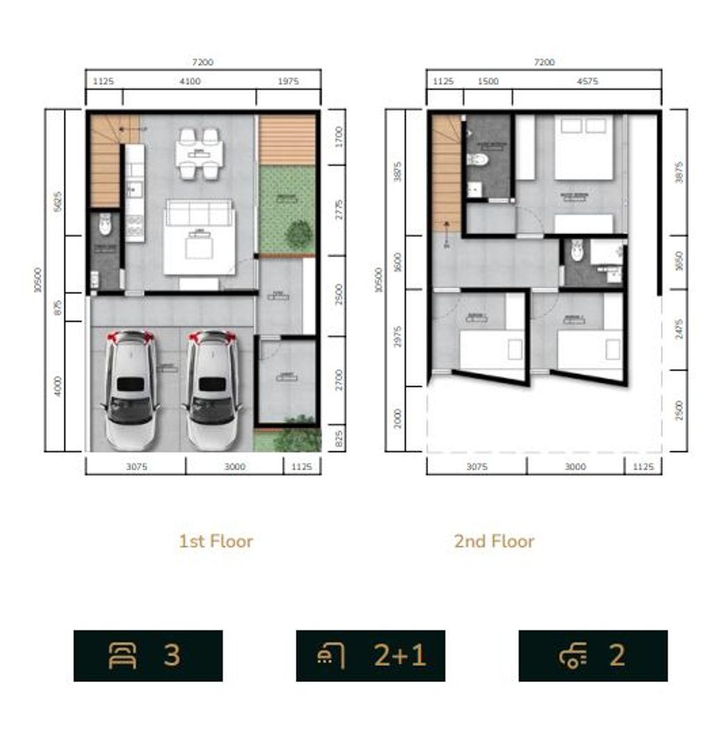 foto denah rumah tipe 80/105 perumahan PARADESA SETU EXT